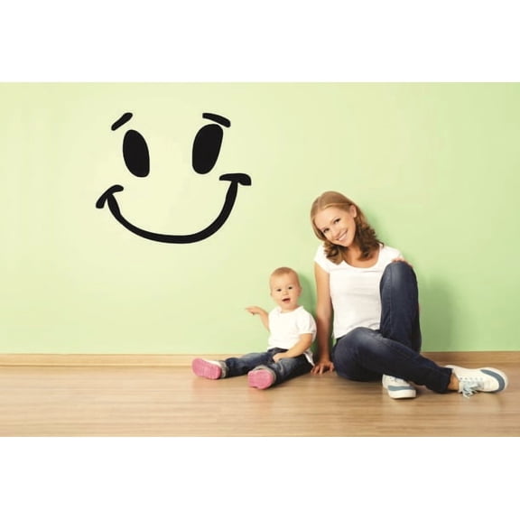 Custom Wall Decal : Smiley Face Happy Kids Boy Girl 12x18"