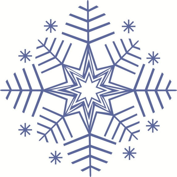 Custom Wall Decal Snow Flake Design Winter Seasonal - Picture Art - Peel & Stick Vinyl Wall Decal Sticker Size : 18 X 18 Inches