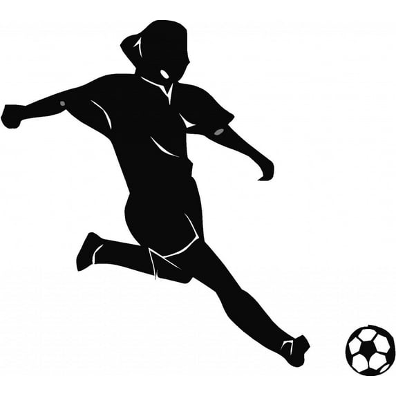 Custom Wall Decal Soccer Woman Picture Art Living Room Home Decor Sticker - Vinyl Wall Decal - Size : 12 X 12 Inches