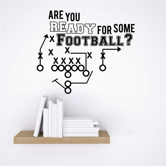 Custom Wall Decal Sticker : Are You Ready For Some Football ? Sports Quote Vinyl Mural 20x30"