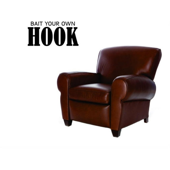 Custom Wall Decal Sticker Bait Your Own Hook Wildlife Hunting Quote Home Decor 10 x 20"