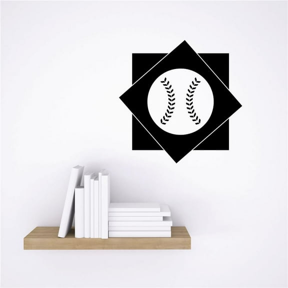 Custom Wall Decal Sticker : Baseball Diamond Sports Design Boys Kids Bedroom Vinyl Mural 20x20"