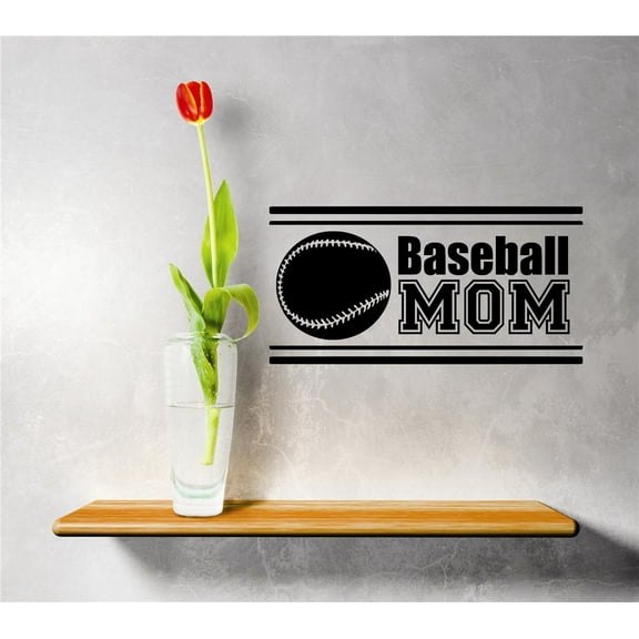 Custom Wall Decal Sticker : Baseball Mom Sports Design Vinyl Mural 14x28"
