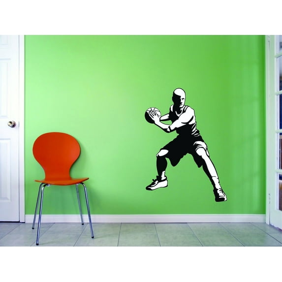 Custom Wall Decal Sticker : Basketball Player Sports Home Decor Picture Art 10x20 Inches