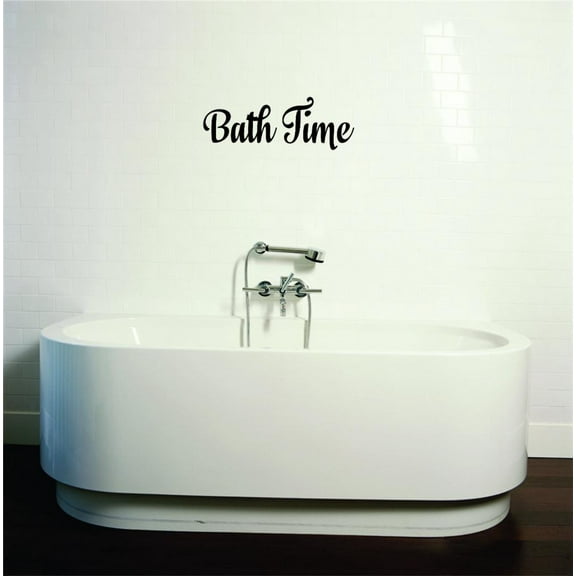 Custom Wall Decal Sticker Bath Time Text Lettering Bathroom Quote Home Decor :6 X24"