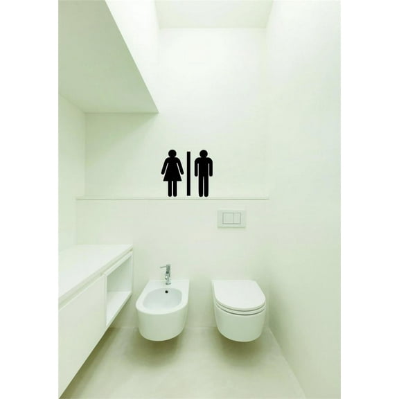 Custom Wall Decal Sticker Bathroom Symbol Door SignHome Decor 18 x 18"