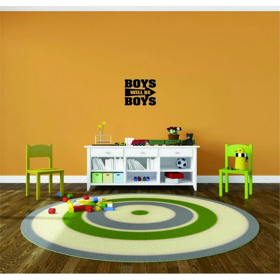 Custom Wall Decal Sticker Boys Will Be Boys Kids Teen Bedroom Playroom SignHome Decor 18 x 18"