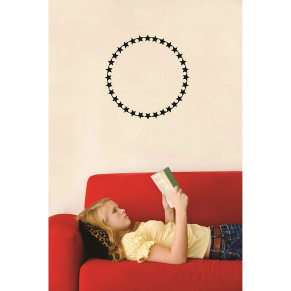 Custom Wall Decal Sticker : Circular Star Design 12x12 Inches