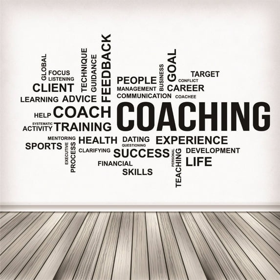 Custom Wall Decal Sticker : Coaching People Management Feedback Goals Life Teaching Skills Learning Help Career Quote 12X18"