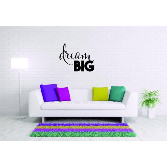 Custom Wall Decal Sticker Dream Big Text Lettering Inspirational Life Quote Home Decor 16 x 16"