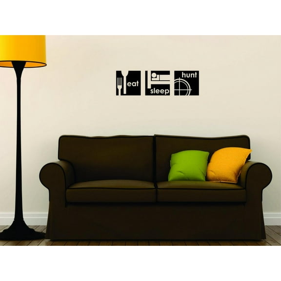 Custom Wall Decal Sticker - Eat Sleep Hunt Outdoor Sports Wildlife Men Home Decor 8x20"