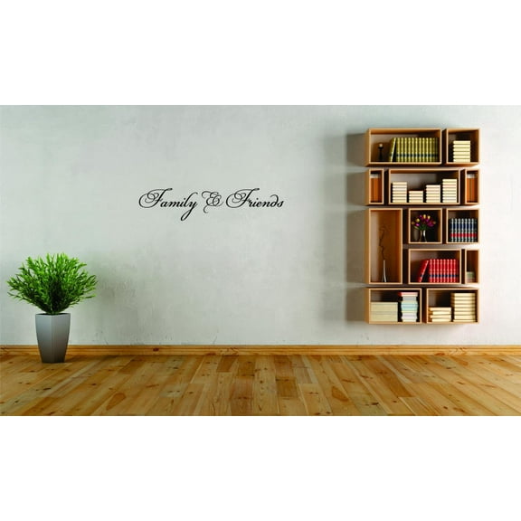 Custom Wall Decal Sticker - Family & Friends Quote Home Decor 16x40"