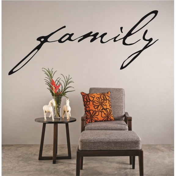 Custom Wall Decal Sticker : Family Lettering Text Quote 16x40 Inches