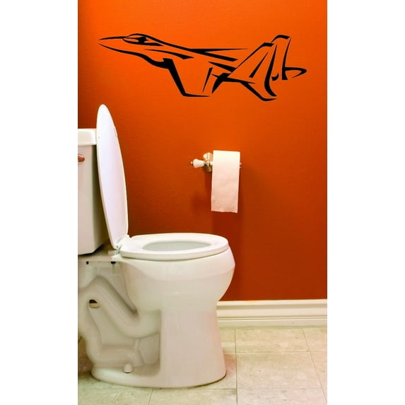 Custom Wall Decal Sticker : Fighting Army War Plane Silhouette 16x24"