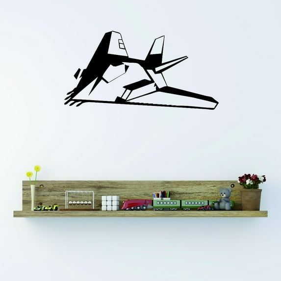 Custom Wall Decal Sticker : Flying Army Jet Plane Silhouette 20x30 Inches
