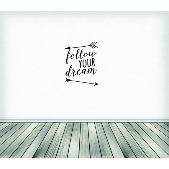 Custom Wall Decal Sticker Follow Your Dream Text Lettering Inspirational Life Quote Home Decor 10 x 20"
