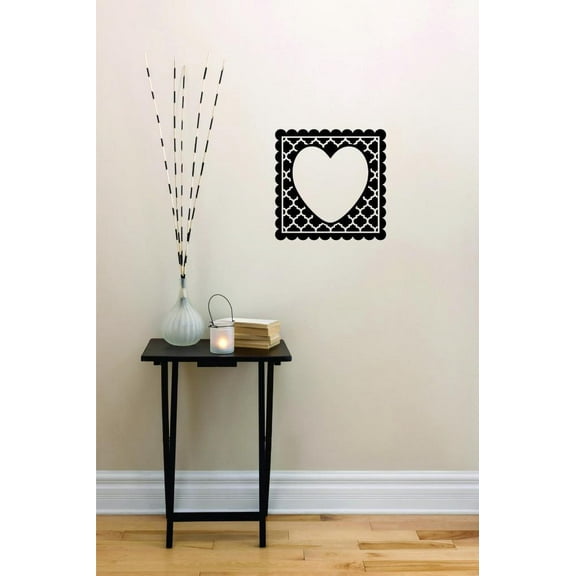 Custom Wall Decal Sticker - Framed Heart Love Life Wedding Quote Home Decor Picture Art 16x16 Inches