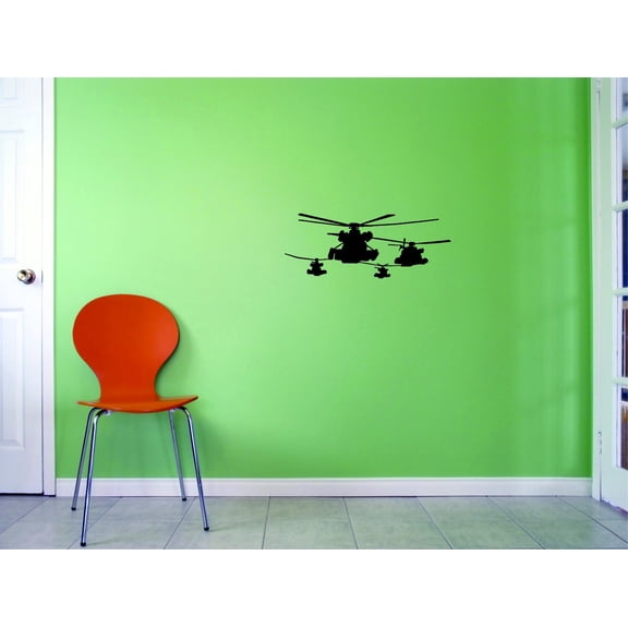 Custom Wall Decal Sticker : Helicopters Home Decor 10x20"