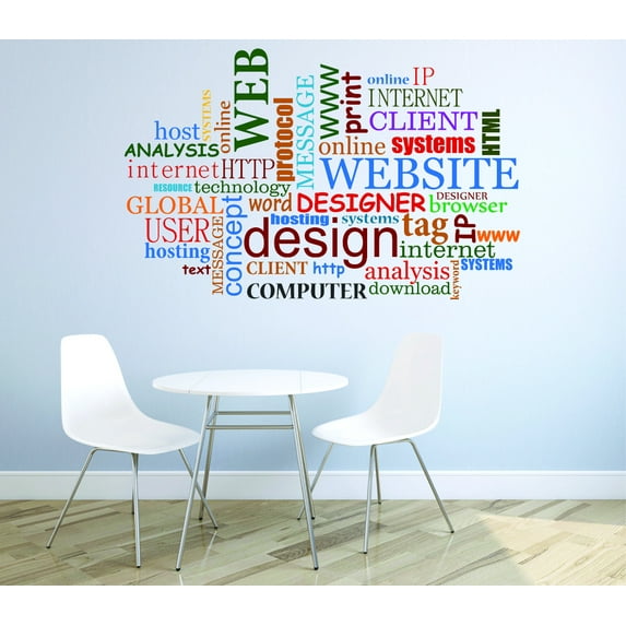 Custom Wall Decal Sticker : Host Analysis Internet Resource Hosting Systems Technology Concept Web Client Computer 16 X 24"
