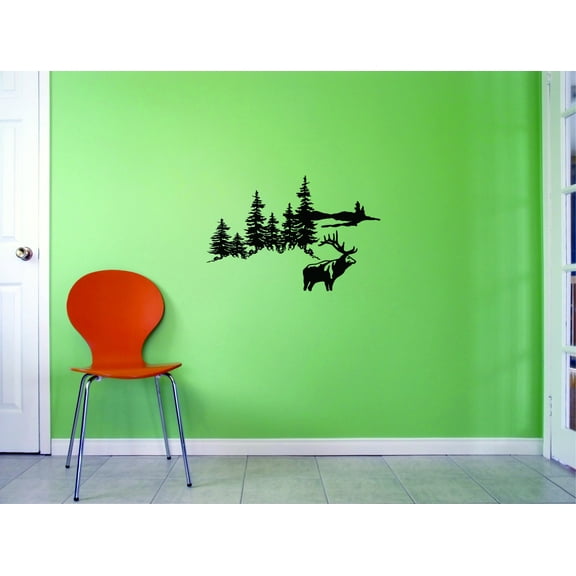 Custom Wall Decal Sticker : Hunting scene Home Decor Picture Art 10x20 Inches