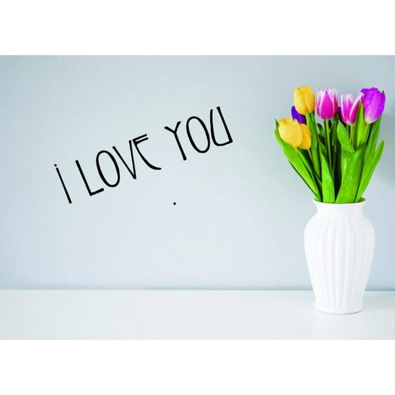 Custom Wall Decal Sticker - I Love You Home Decor 8x32"