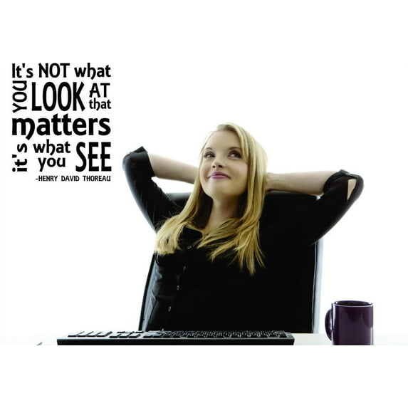 Custom Wall Decal Sticker - It's Not What You Look At That Matters It's What You See Bedroom Quote Kids Teen Boy Girl Quote Home Decor 16x24"