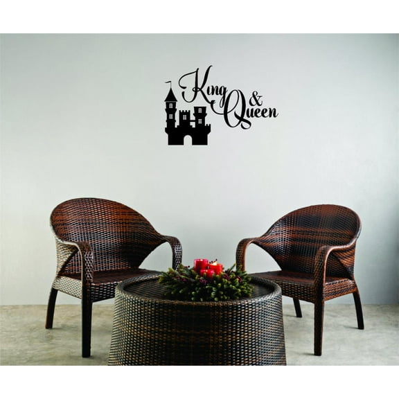 Custom Wall Decal Sticker King Queen Fairy Tale Castle Prince Princess Love Home Decor 16 x 40"