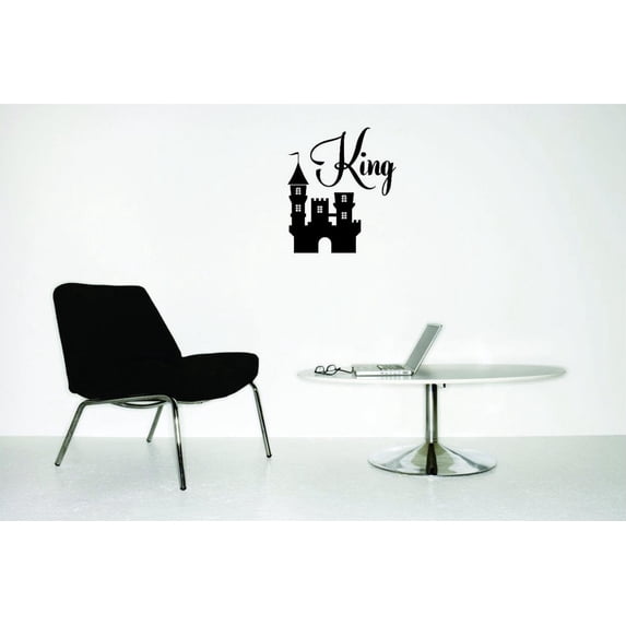 Custom Wall Decal Sticker - King Queen Fairy Tale Castle Prince Princess LoveHome Decor 14x28"
