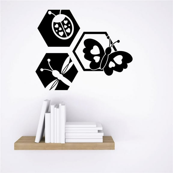 Custom Wall Decal Sticker : LadyBug Butterfly Insect Stylish Decor Vinyl Mural 16x24"