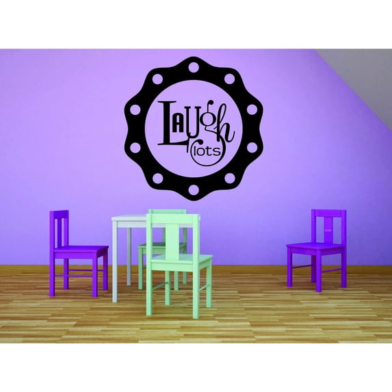 Custom Wall Decal Sticker : Laugh Lots Quotes Circle Design 20x20 Inches
