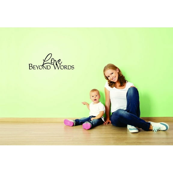 Custom Wall Decal Sticker - Love Beyond Words Quote Home Decor 8x20"
