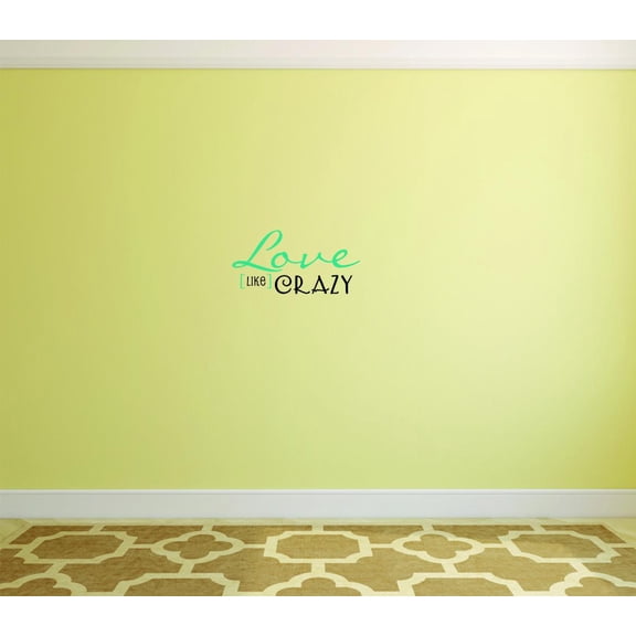 Custom Wall Decal Sticker - Love Like Crazy Quote Bedroom Living Room Home Decor Picture Art 20x20 Inches