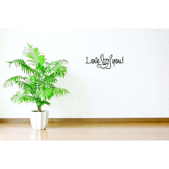 Custom Wall Decal Sticker Love You! Text Lettering Quote Living Room Bedroom Home Decor :8 X20"