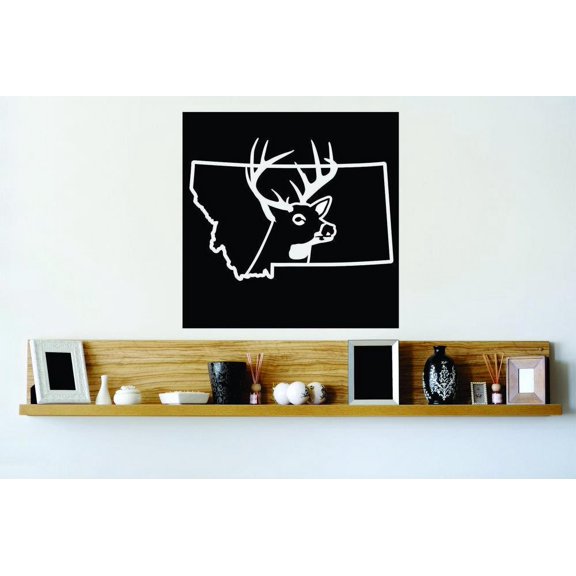 Custom Wall Decal Sticker : Montana Wild Life Deer Buck Hunt Decor Vinyl Mural 20x20"
