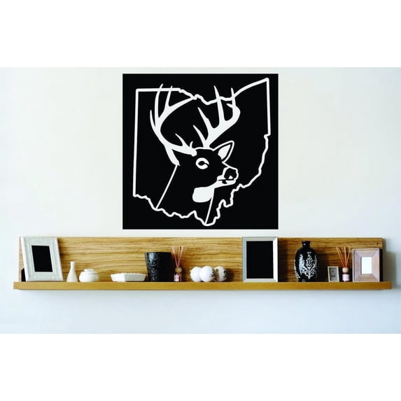 Custom Wall Decal Sticker : Ohio Wild Life Deer Buck Hunt Decor Vinyl Mural 20x20"