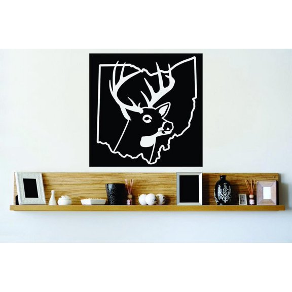 Custom Wall Decal Sticker : Ohio Wild Life Deer Buck Hunt Decor Vinyl Mural 20x20"