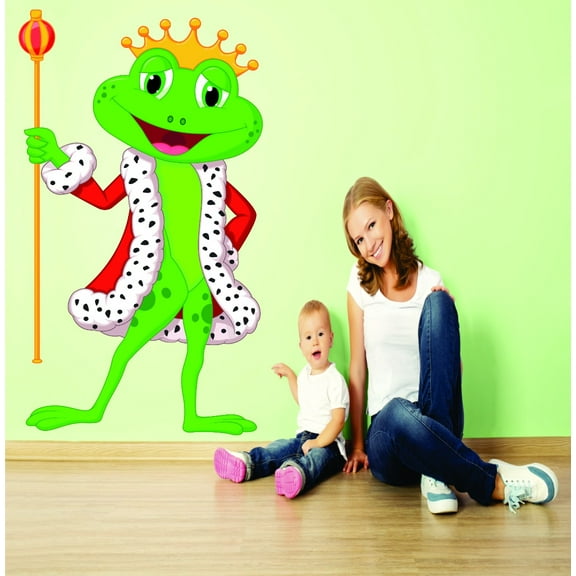 Custom Wall Decal Sticker : Prince King Frog Kids School Daycare Playroom Preschool Mural 20x30"