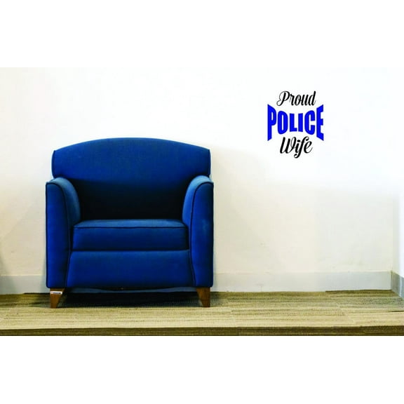 Custom Wall Decal Sticker - Proud Police Wife Law Enforcement Cop Officer Squad Home Decor Picture Art 18x18 Inches