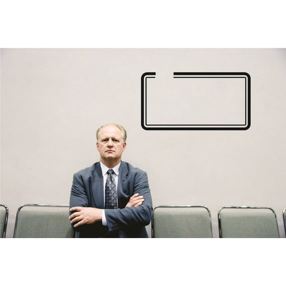 Custom Wall Decal Sticker : Rectangular Design With Opening Silhouette 12x18"