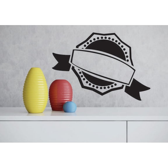 Custom Wall Decal Sticker : Ribbon Design With Logo Silhouette 16x24"