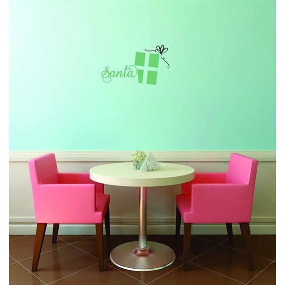 Custom Wall Decal Sticker : Santa Christmas Holiday Winter Home Decor 14x28"