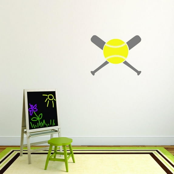Custom Wall Decal Sticker : Softball Sports Son Daughter Boy Girl Teen Home Decor :12 X12"