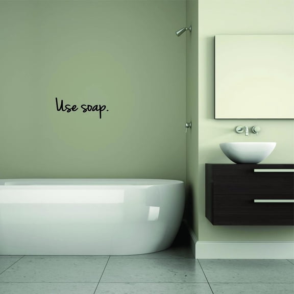 Custom Wall Decal Sticker : Use Soap Text Lettering Bathroom Quote Home Decor :16 X40"