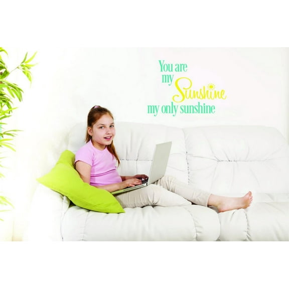 Custom Wall Decal Sticker : You Are My Sunshine My Only Sunshine Inspirational Life Quote Living Room Bedroom Home Decor 16x32"