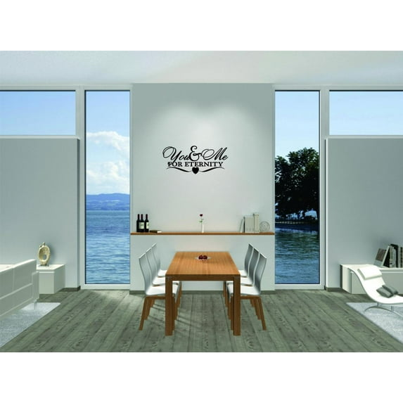 Custom Wall Decal Sticker - You & Me For Eternity Love Life Wedding QuotHome Decor Picture Art 14x28 Inches