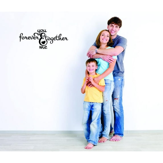 Custom Wall Decal Sticker - You & Me Forever & Together Holiday Seasonal Quote Home Decor Picture Art 10x20 Inches