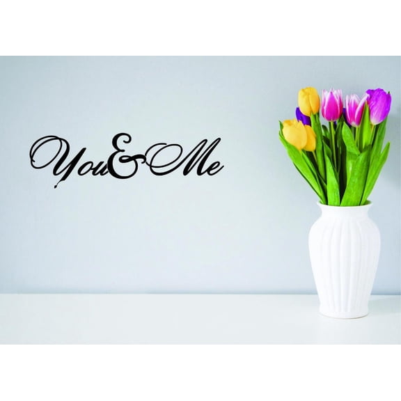 Custom Wall Decal Sticker - You & Me Love Life Wedding Quote Home Decor 8x20"