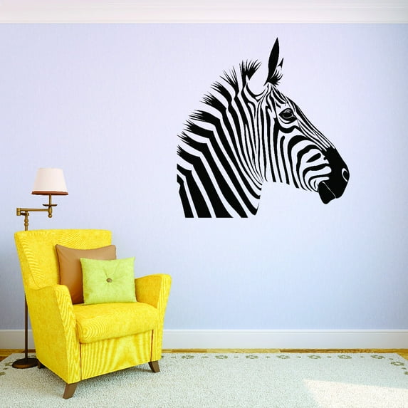 Custom Wall Decal Sticker : Zebra's Head Animal 20x30 Inches