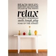 thumbnail image 1 of Custom Wall Decal Sticker : beach rules : Relax Bare Feet are welcome Splash In The Waves Quote Design Mural 16x16", 1 of 3