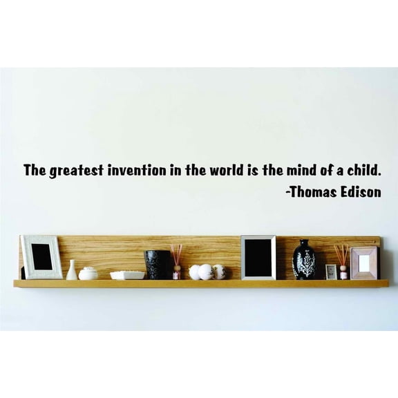 Custom Wall Decal The Greatest Invention - Thomas Edison Inspirational Quote - Wall Quote - Stickers - 6x30" - Star 114